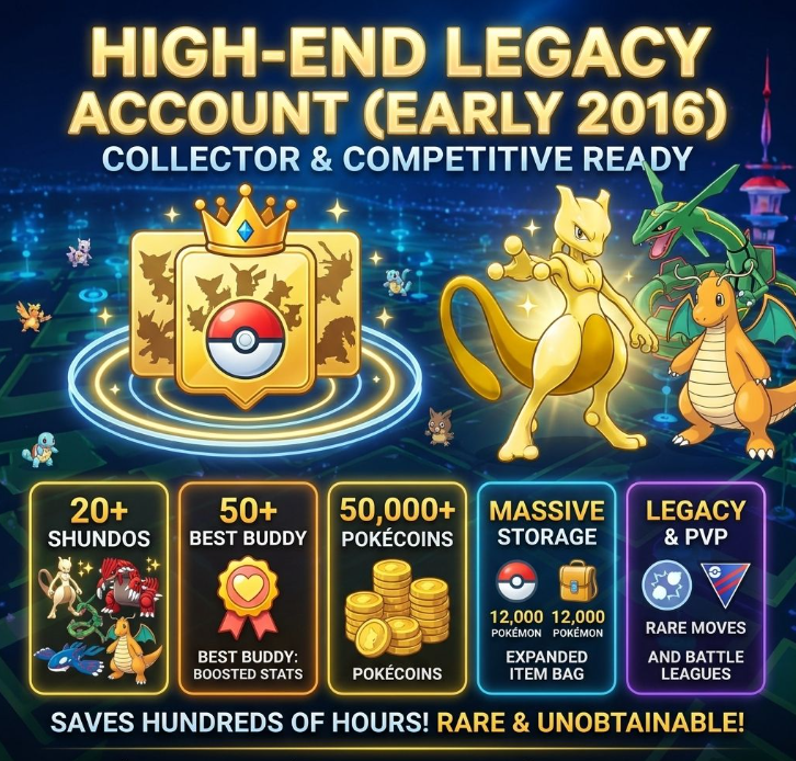 Pokémon GO Maxed-Out Legacy Account (2016) | 45+ Shiny, 50+ Best Buddies, 50K Coins